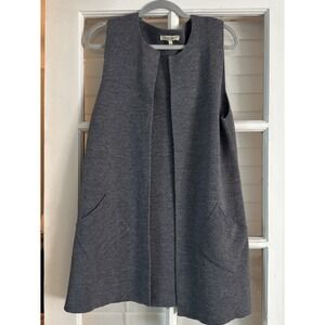 Cocogio Women's Wool Blend Open Front Cardigan/ Vest M Lagenlook Pockets Boho